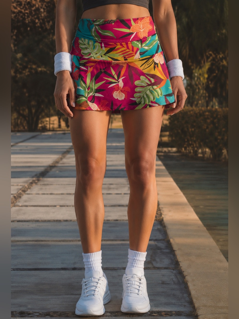 Dona Jo Tropical Floral Golf Tennis Skort Built In Shorts Pockets Size Small - Picture 2 of 8